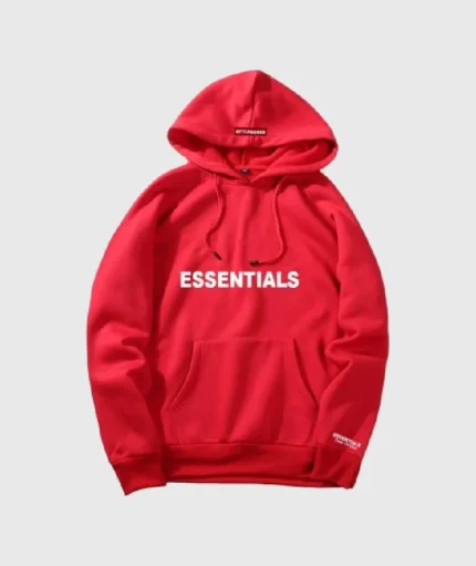Fear Of God Essentials Oversized Hoodie Red (2)